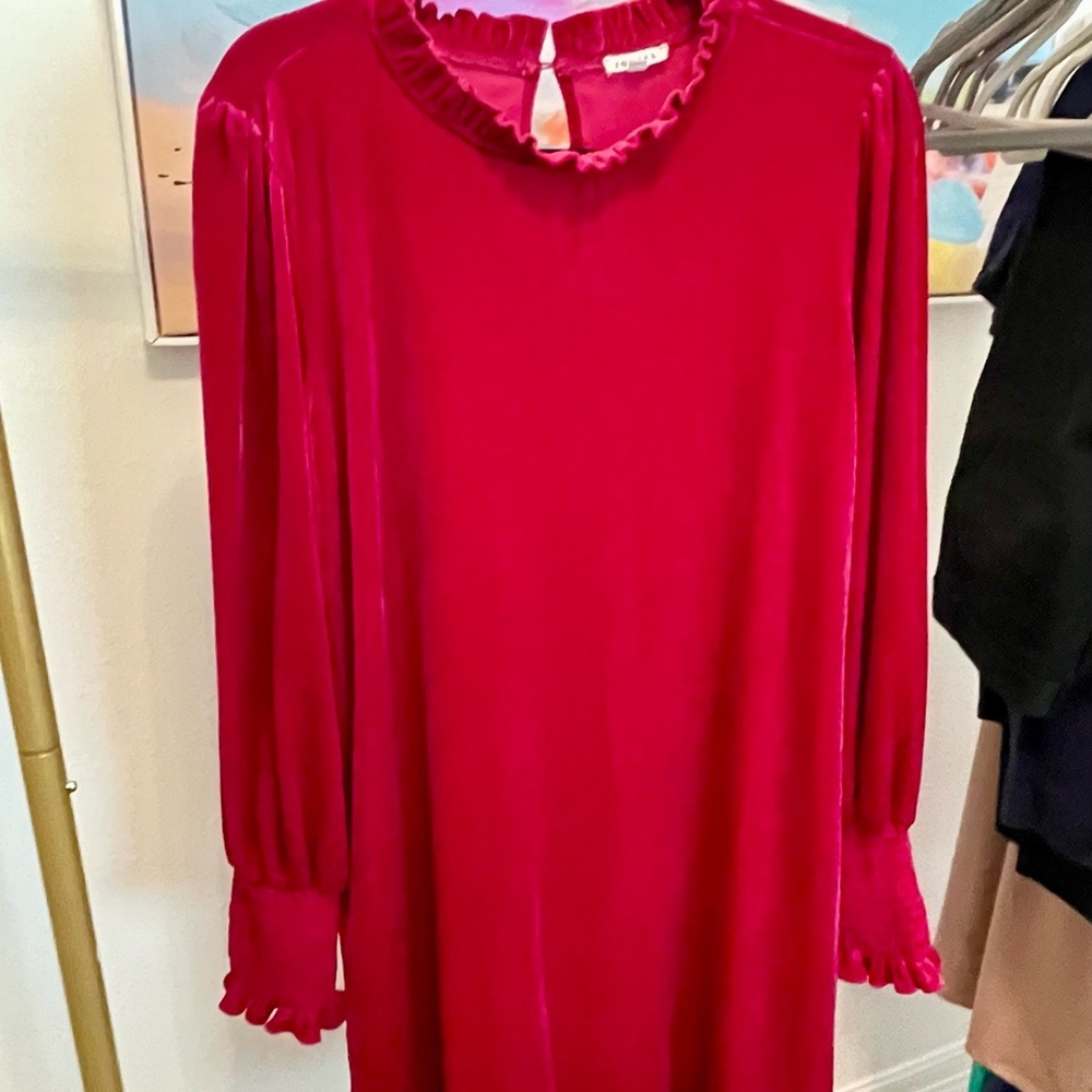 JODIFL Velvet Womens dress in Deep Pink Medium - Picture 4 of 5